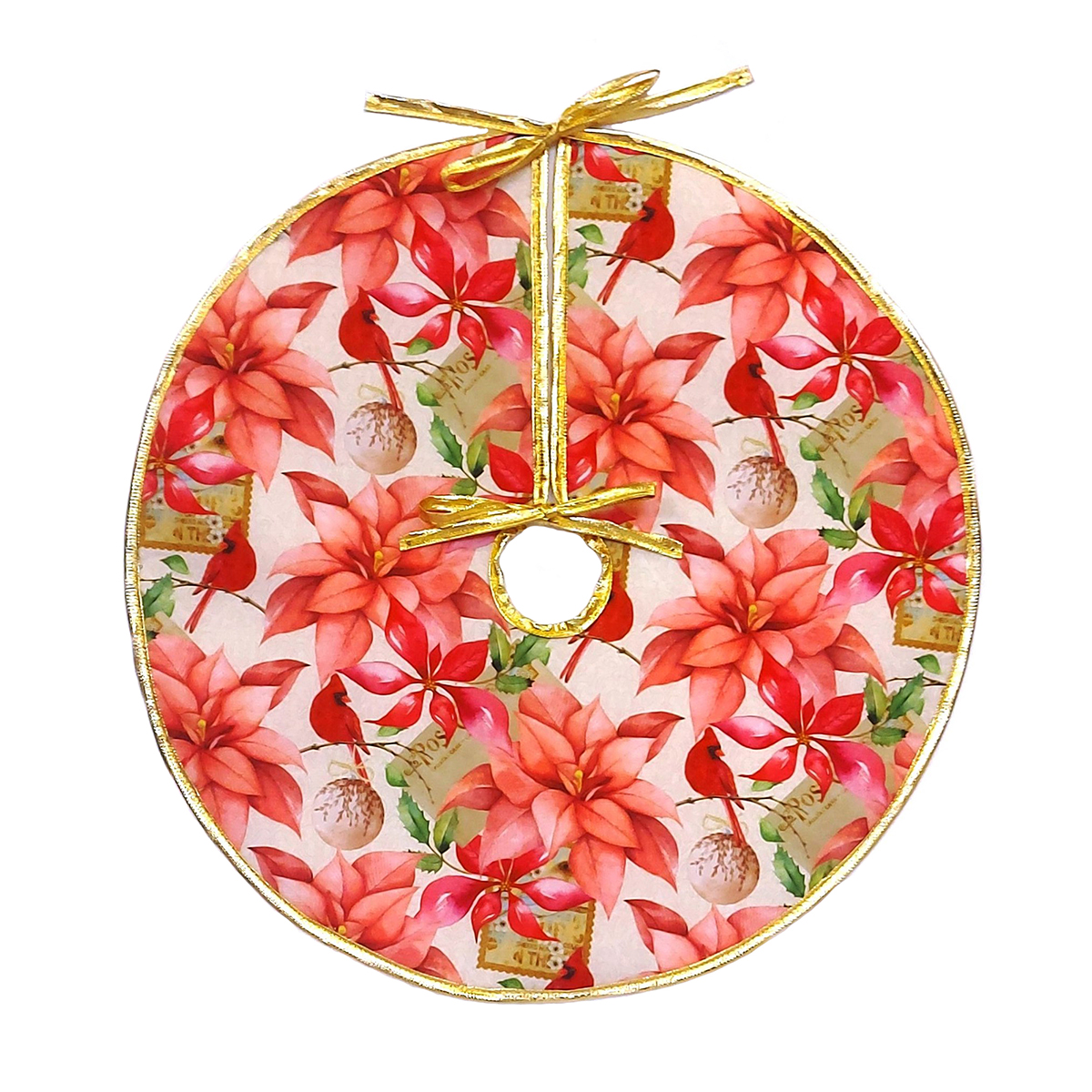 Saia Doce Natal Estampada Poinsetas Bird
